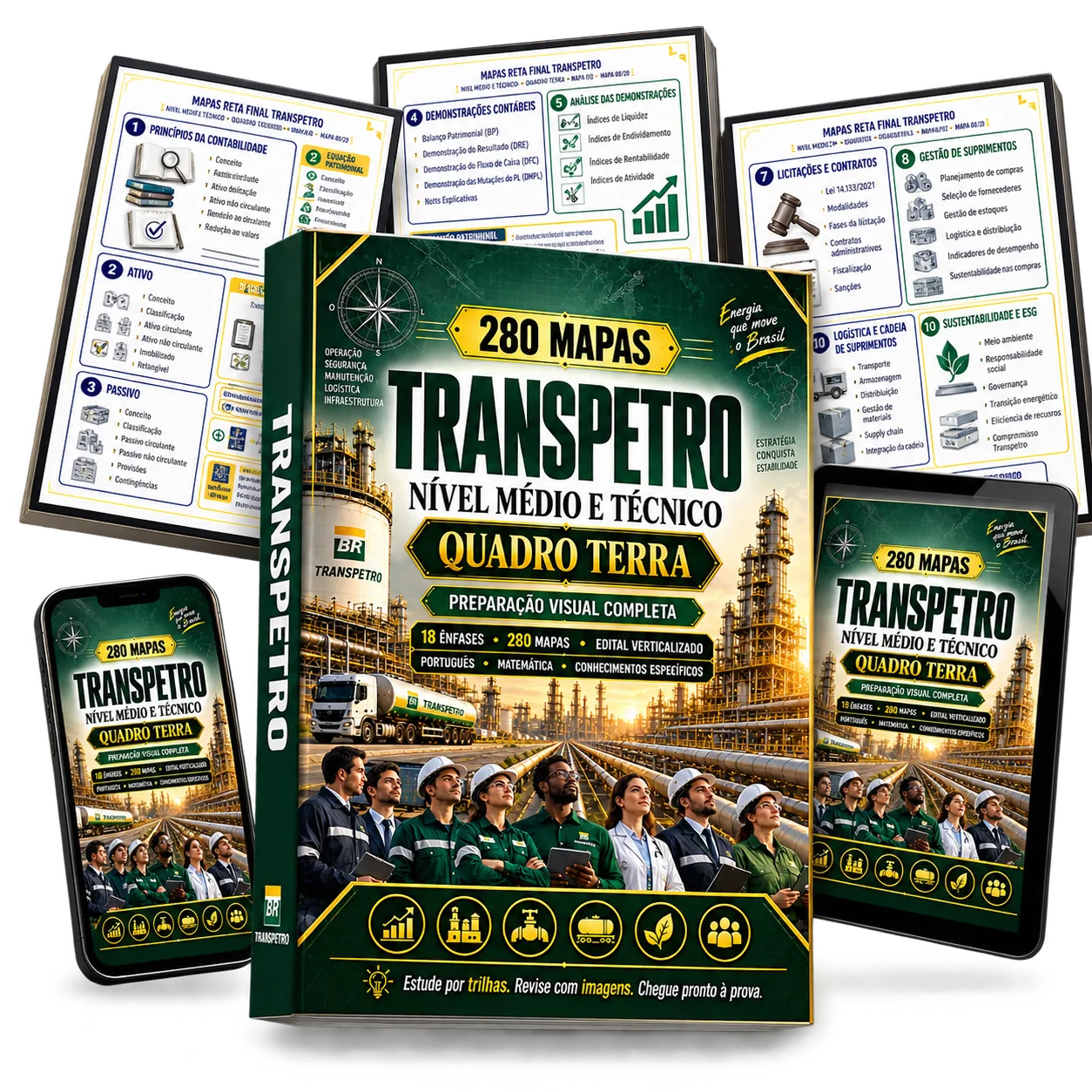 Mapas Reta Final Transpetro: pacote completo com todas as competências